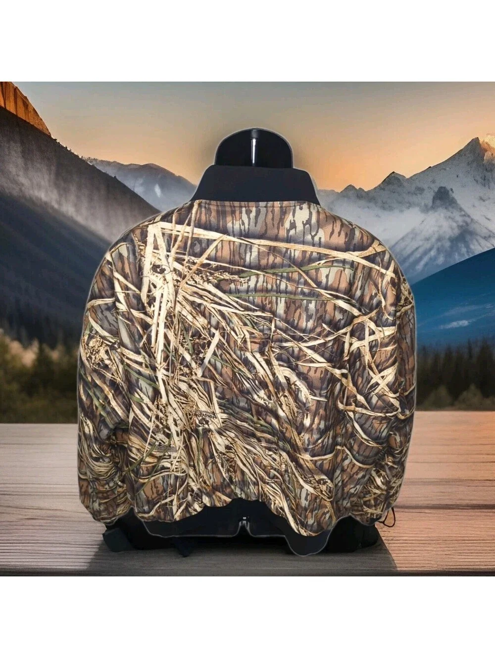 Browning Camo Hunting Bomber Jacket Mens XL X-Large Reversible Shadow Grass Bird